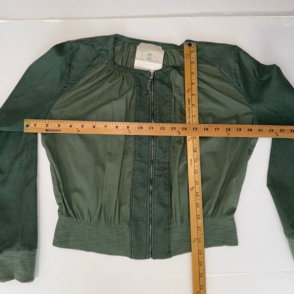 Anthropologie Hei Hei Hilltop Olive Green Bomber Jacket Small Lightweight Boho - Picture 12 of 12
